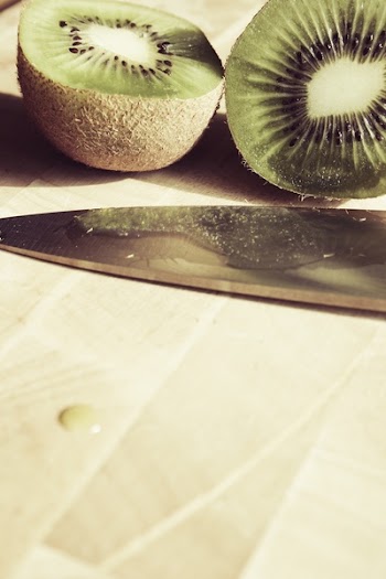 Sliced Kiwi Fruit Near Knife