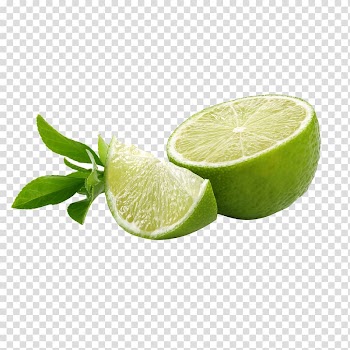 Sliced lemon fruit, Key lime Lemon-lime drink Persian lime, Leafy green lemon transparent background PNG clipart