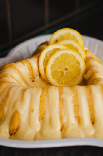 Sliced Lemon on Heart-shaped Cake