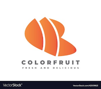 sliced orange b letter logo