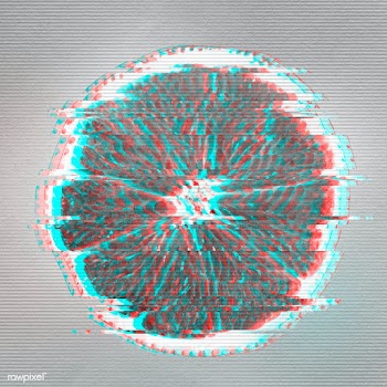 Sliced orange glitch style design element  | Free  illustration - 2342828