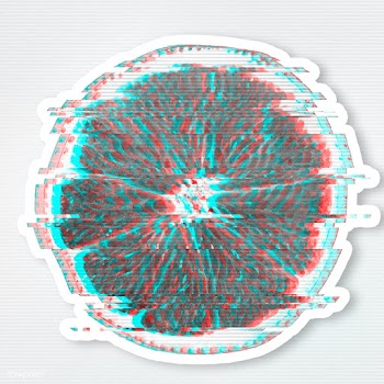 Sliced orange glitch style sticker overlay with a white border | Free  illustration - 2342830