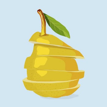 Sliced pear fruit clipart, realistic | Free Photo Illustration - rawpixel