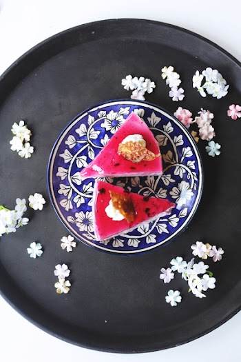 Sliced Strawberry Cake on Plate With Black Tray