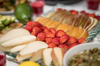 Sliced Strawberry Fruits With Pears