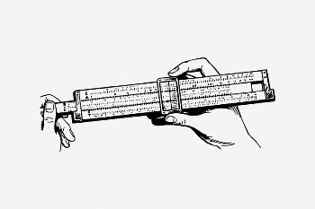 Slide ruler clipart, vintage object | Free PSD Illustration - rawpixel