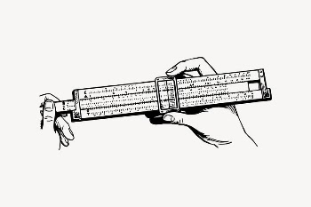 Slide ruler drawing, vintage object | Free Vector Illustration - rawpixel