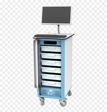 Slim Medication Computer Cart - Computer