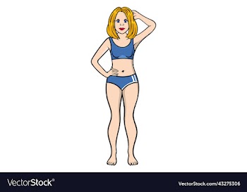 slim young woman beautiful girl with bikini