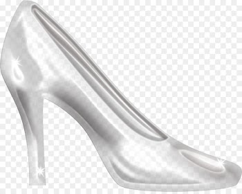Slipper Cinderella High-heeled footwear Shoe - White transparent high heels material free to pull 