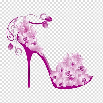 Slipper High-heeled footwear Shoe , Flowers high heels transparent background PNG clipart