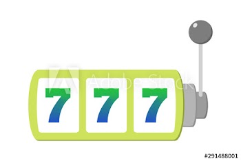 Slot machine and lucky seven on it