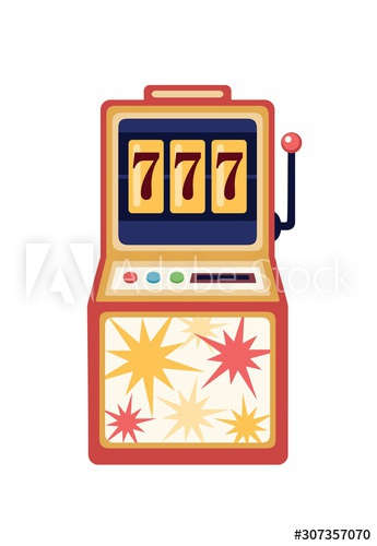 Slot machine flat vector illustration