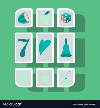 Slot machine icon isolated on background sticker vector image