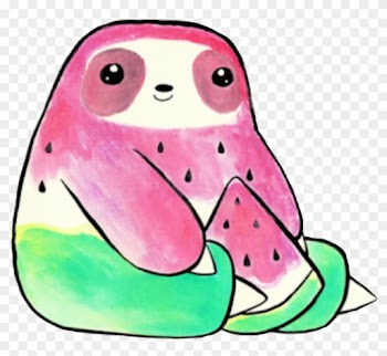 Sloth Animal Nature Cute Kawaii Fruit Watermelon Melon - Watermelon Sloth