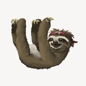 Sloth sticker, wildlife illustration psd. | Free PSD - rawpixel