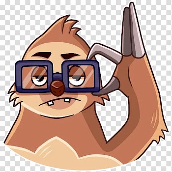 Sloth Telegram Sticker Medium , sloth animal transparent background PNG clipart