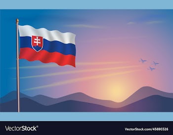 slovakia flag in the morning sun