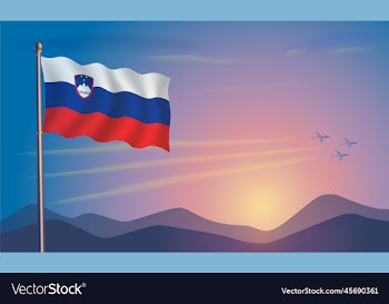 slovenia flag in the morning sun