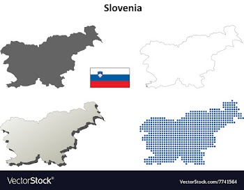 Slovenia outline map set vector image