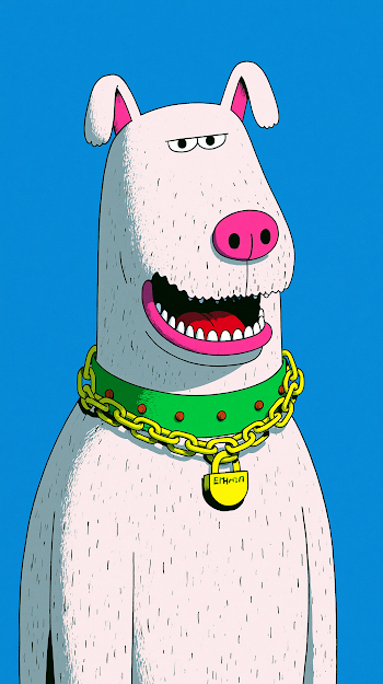 Sly Cartoon Dog Portrait