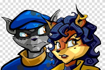 Sly Cooper and Carmelita Fox, animated portrait transparent background PNG clipart