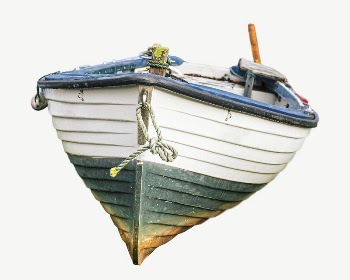 Small boat, rowboat collage element | Free PSD - rawpixel