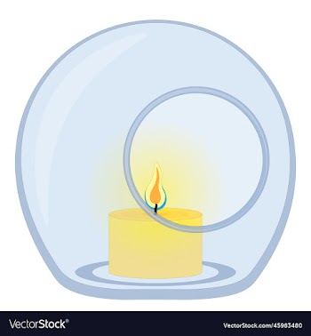 small candle in sphere shape glass light holder