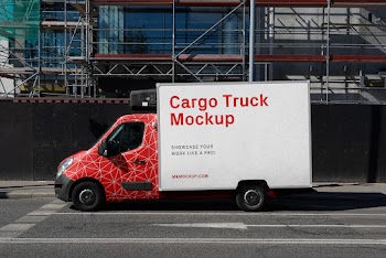 Small Cargo Truck Mockup