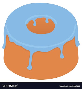 small cute cake with blue cream on top
