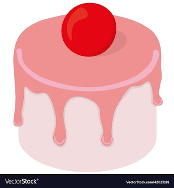 small cute cake with pink cream and red berry
