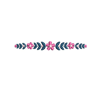 Small Flowers Border Machine Embroidery design. 3 sizes. | PNGio
