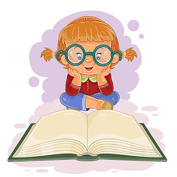 Small Girl Reading A Book, Reading, Book, Children PNG and Vector ...