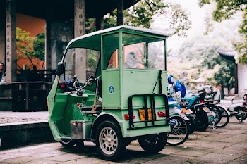 Small Green Auto Rickshaw