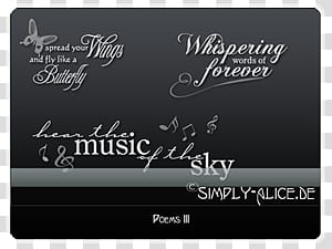 Small poem lines , Music of the Sky text transparent background PNG clipart