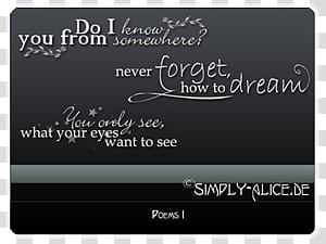Small poem lines , white text on black background transparent background PNG clipart