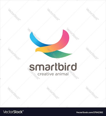 Smart bird logo design creative color sign vector image