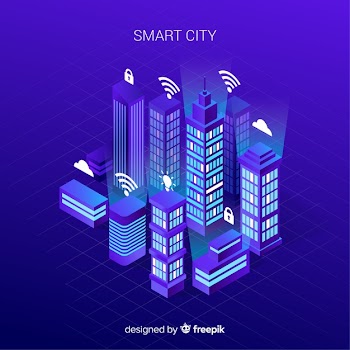 Smart city isometric background