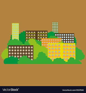 Smart city with contemporary buildings networks vector image