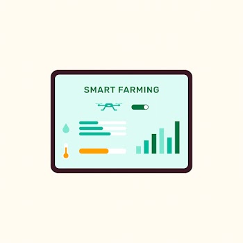 Smart farming controller UI vector on tablet screen