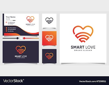 smart love logo template and business card design