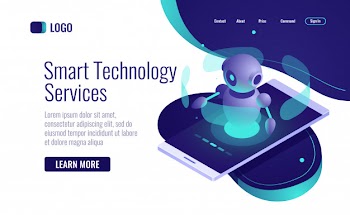 Smart technology icon isometric, artificial intelligence robot assistant, chatbot