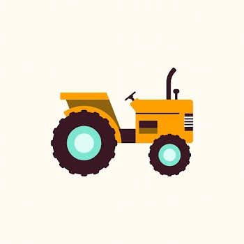 Smart tractor vector icon digital agriculture technology