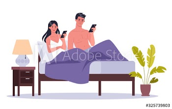 Smartphone addiction concept illustration