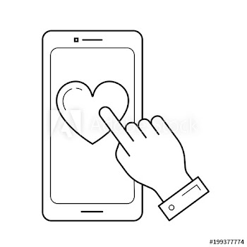 Smartphone click vector line icon isolated on white background