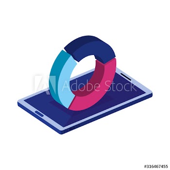 smartphone device with infographic design