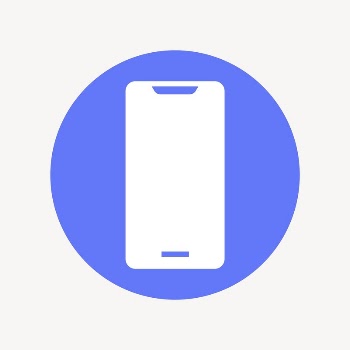 Smartphone icon badge, flat circle | Free Icons - rawpixel