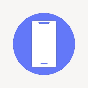 Smartphone icon badge, flat circle | Free Icons - rawpixel