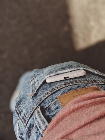 Smartphone on Blue Denim Jeans