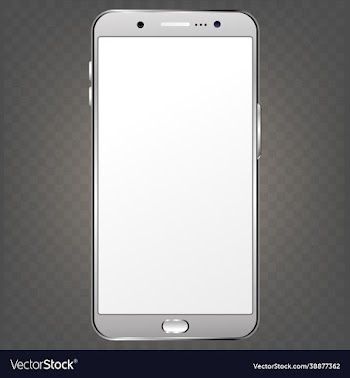 smartphone phone with blank screen isolated